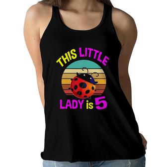 Cute Ladybug Fifth Birthday Gifts Women Girls I'm 5 Five Women Flowy Tank | Mazezy