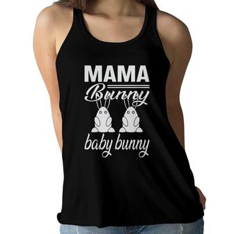 Cute Mama Bunny Baby Bunny Easter Pregnancy Announcement Women Flowy Tank - Seseable