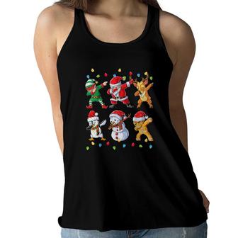 Dabbing Santa Elf Friends Christmas Boys Xmas Dab Women Flowy Tank | Mazezy