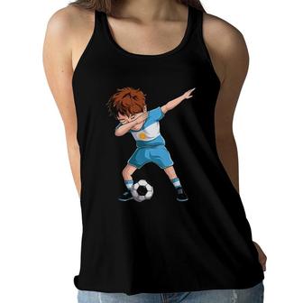 Dabbing Soccer Boy Argentina Jersey Argentinian Football Women Flowy Tank | Mazezy