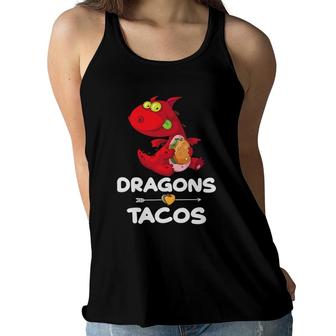 Dragons Love Tacos Kids Dragon Lovers Gift Women Flowy Tank | Mazezy