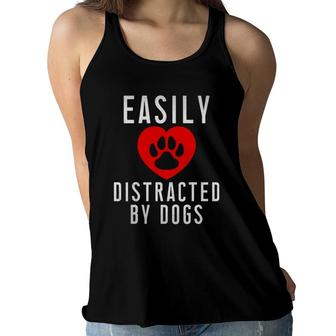 Easily Distracted By Dogs - Gift For Men Women Kids Women Flowy Tank | Mazezy