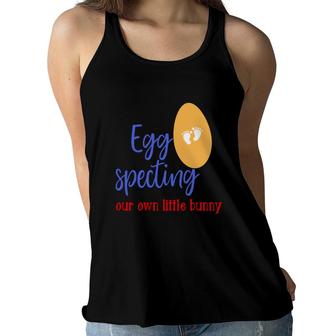 Eggspecting Little Bunny Sublimation Easter Pregnancy Announcement Women Flowy Tank - Seseable