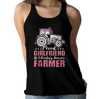 Farming Farm Tractor Agriculture Harvester Farmer Girlfriend Women Flowy Tank | Mazezy