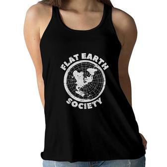 Flat Earth Society Funny Conspiracy Theory Earther Gift Women Flowy Tank - Seseable
