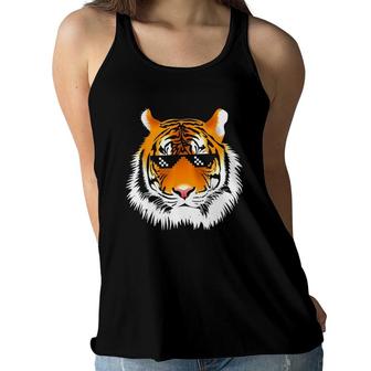  For Boy Cool Tiger Animal Pixel Glasses Women Flowy Tank | Mazezy