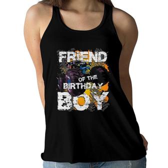 Friend Of The Birthday Boy Monster Truck Matching Family Women Flowy Tank | Mazezy