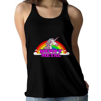 Funny Death Metal Unicorn Rainbow Gift Fantasy Women Flowy Tank - Seseable