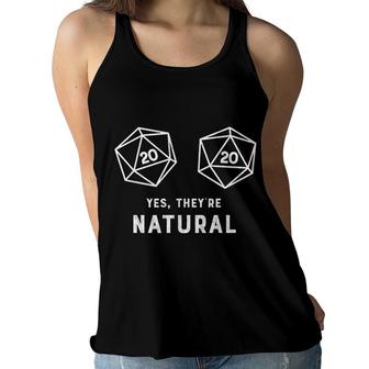 Funny Gamer Girl Yes They Are Natural D20 Dice Women Flowy Tank | Mazezy