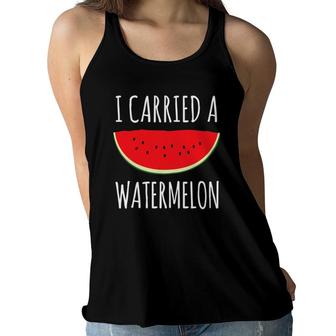 Funny I Carried A Watermelon Cute Dance For Girls Women Flowy Tank | Mazezy