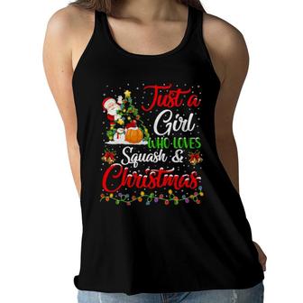 Funny Just A Girl Who Loves Squash And Christmas Women Flowy Tank | Mazezy
