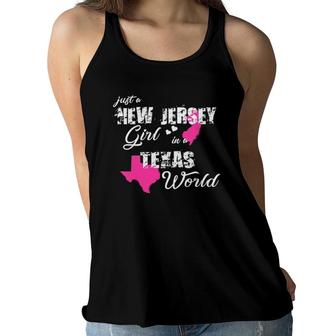 Funny New Jersey S Just A New Jersey Girl In A Texas Women Flowy Tank | Mazezy