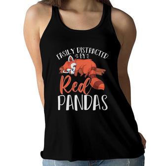 Funny Panda Bear Cute Animal Lover Kids Gift Red Panda Women Flowy Tank | Mazezy