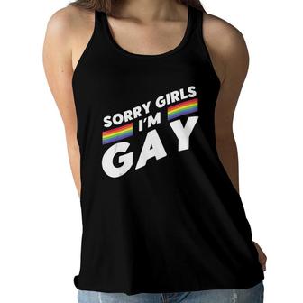 Funny Sorry Girls I'm Gay Gender Equality Advocate Gay Tank Top Women Flowy Tank | Mazezy