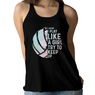 Funny Volleyball Design Girls Women Youth Teen Sports Lovers Women Flowy Tank | Mazezy