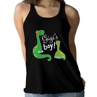Gigi Boy Grandson Gift Dinosaur Women Flowy Tank | Mazezy