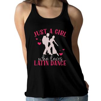 Girl Loves Latin Dance Latin Dancing Latin Dancer Gift Women Flowy Tank | Mazezy