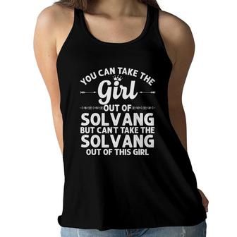 Girl Out Of Solvang Ca California Gift Funny Home Roots Usa Women Flowy Tank | Mazezy