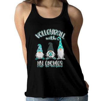 Girls Volleyball Gnomes Great Teenage Player Practice Women Flowy Tank | Mazezy