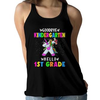 Goodbye Kindergarten Hello First Grade Unicorn Girl Women Flowy Tank | Mazezy
