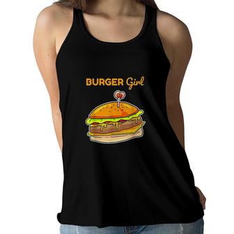 Hamburger Cheeseburger Burger Girl Women Flowy Tank | Mazezy