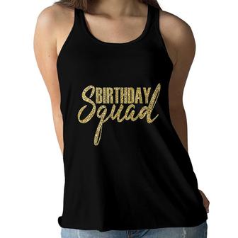 Happy Birthday Squad Party Golden Gift Women Flowy Tank - Seseable