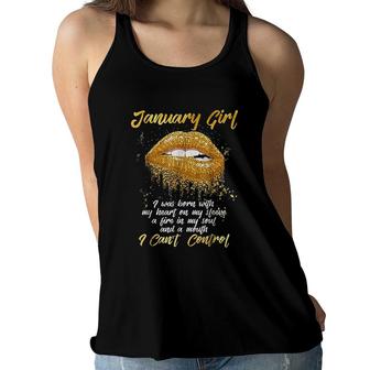I Am A January Girl Shirt Funny Birthda Women Flowy Tank | Mazezy