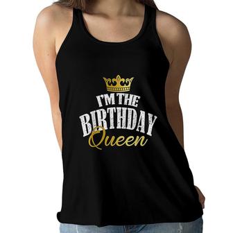 I Am The Birthday Queen Cool Couples Matching Birthday Party Women Flowy Tank - Seseable