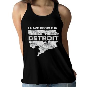 I Have People In Detroit Michigan Gift Women Flowy Tank - Seseable
