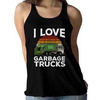 I Love Garbage Trucks Kids Toddler City Garbage Day Women Flowy Tank | Mazezy