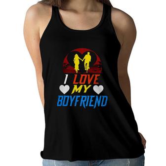 I Love My Boyfriend Version Women Flowy Tank | Mazezy