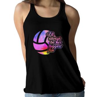 I'll Always Be Her Biggest Fan Watercolor Volleyball Player Girls Teenager Volleyball Court Women Flowy Tank | Mazezy