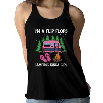 I'm A Flip Flops Camping Kinda Girl Cute Campers Gifts Women Women Flowy Tank | Mazezy