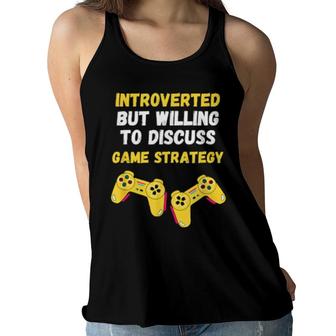 Introvert Gaming Shy Gamer Video Game Gamer Girl Women Flowy Tank | Mazezy