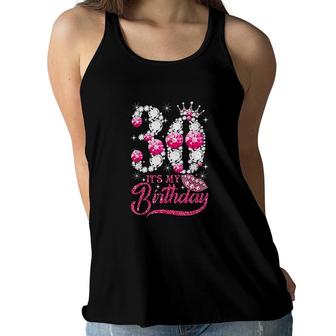 Its My 30th Birthday Queen 30 Years Old Shoes Crown Diamond Women Flowy Tank - Seseable