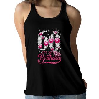 Its My 60th Birthday Queen 60 Years Old Shoes Crown Diamond Women Flowy Tank - Seseable