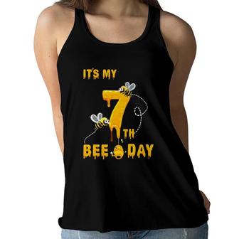 It's My 7Th Bee Day 7 Years Old Birthday Party Girl Women Flowy Tank | Mazezy