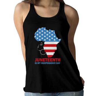 Juneteenth Is My Independence Black Girl African July 4Th Women Flowy Tank | Mazezy