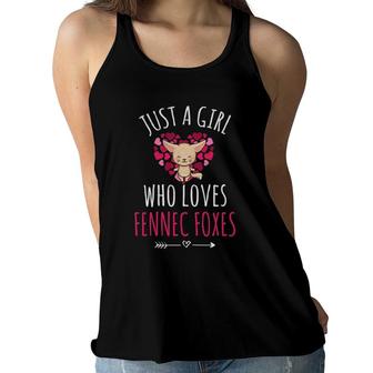 Just A Girl Who Loves Fennec Foxes Fennec Fox Lover Women Flowy Tank | Mazezy
