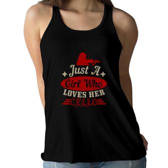 Just A Girl Who Loves Her Cello Women Flowy Tank | Mazezy