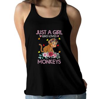 Just A Girl Who Loves Monkeys Women Flowy Tank | Mazezy