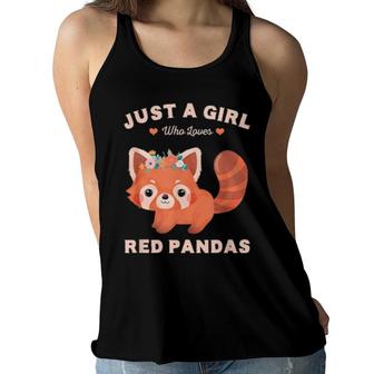 Just A Girl Who Loves Red Pandas Cute Animal For Girls Women Flowy Tank | Mazezy
