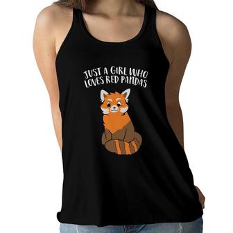 Just A Girl Who Loves Red Pandas Women Flowy Tank | Mazezy