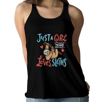 Just A Girl Who Loves Sloth Women Flowy Tank | Mazezy