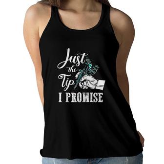 Just The Tip I Promise Funny Tattoo Artist Gifts Women Flowy Tank - Seseable