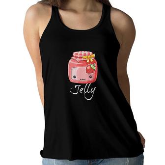 Kawaii Peanut Butter Jelly Matching Strawberry Jam Women Flowy Tank - Seseable