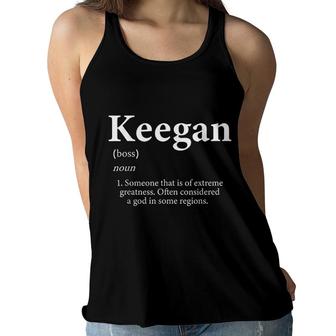 Keegan Definition Personalized Name Gift White Graphic Women Flowy Tank - Seseable
