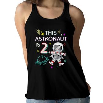 Kids 2Nd Birthday Astronaut Outer Space 2 Years Old Birthday Gift Women Flowy Tank | Mazezy