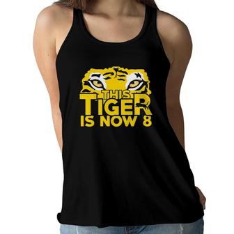 Kids 8Th Birthday Gift Tiger Tiger Is Now 8 Years Old Women Flowy Tank | Mazezy