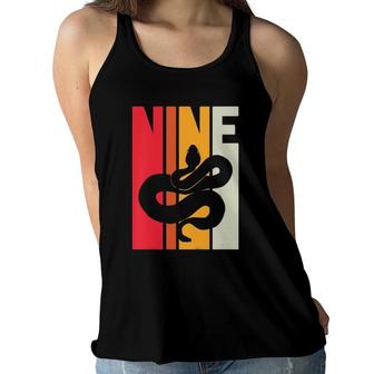 Kids 9Th Birthday Vintage Snake Lover Pet Reptile 9 Years Old Women Flowy Tank | Mazezy